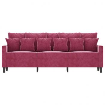 3-Sitzer-Sofa Weinrot 180 cm Samt