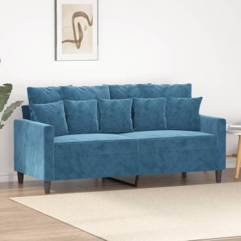 ARDEBO.de - 2-Sitzer-Sofa Blau 140 cm Samt