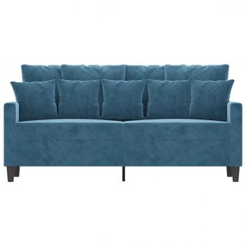 2-Sitzer-Sofa Blau 140 cm Samt