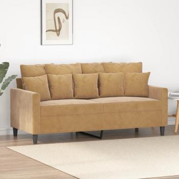 ARDEBO.de - 2-Sitzer-Sofa Braun 140 cm Samt