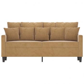 2-Sitzer-Sofa Braun 140 cm Samt