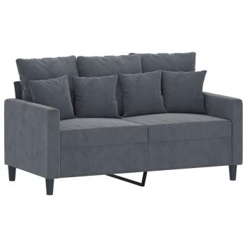 2-Sitzer-Sofa Dunkelgrau 120 cm Samt