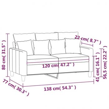 2-Sitzer-Sofa Dunkelgrau 120 cm Samt