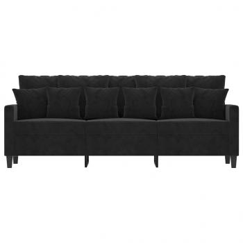 3-Sitzer-Sofa Schwarz 180 cm Samt