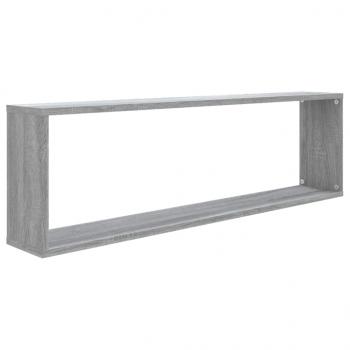 Wandregale 2 Stk. Grau Sonoma 100x15x30 cm Holzwerkstoff