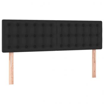 Boxspringbett mit Matratze & LED Schwarz 140x190 cm Kunstleder