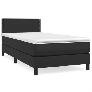 Boxspringbett mit Matratze Schwarz 100x200 cm Kunstleder