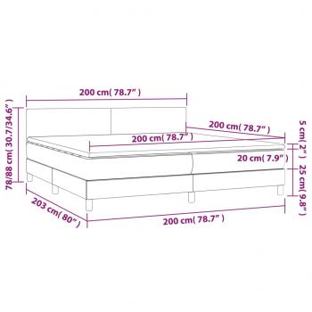 Boxspringbett mit Matratze Weiß 200x200 cm Kunstleder