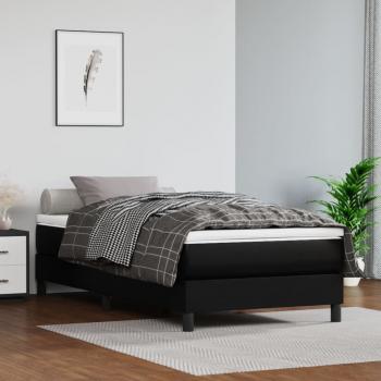 ARDEBO.de - Boxspringbett mit Matratze Schwarz 100x200 cm Kunstleder