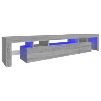 TV-Schrank mit LED-Leuchten Grau Sonoma 215x36,5x40 cm