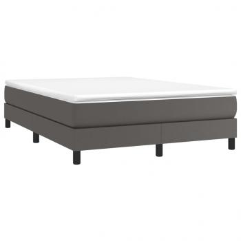 Boxspringbett mit Matratze Grau 140x190 cm Kunstleder