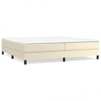 Boxspringbett mit Matratze Creme 200x200 cm Kunstleder