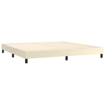 Boxspringbett mit Matratze Creme 200x200 cm Kunstleder