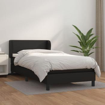 ARDEBO.de - Boxspringbett mit Matratze Schwarz 100x200 cm Kunstleder