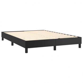 Boxspringbett mit Matratze Schwarz 140x190 cm Kunstleder