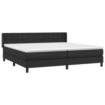 Boxspringbett mit Matratze Schwarz 200x200 cm Kunstleder