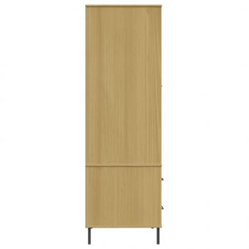 Kleiderschrank OSLO Metallbeinen Braun 90x55x172,5cm Massivholz