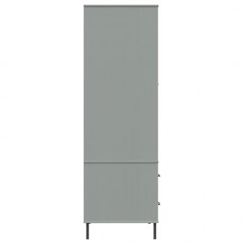 Kleiderschrank OSLO Metallbeine Grau 90x55x172,5cm Massivholz