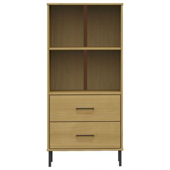 Bücherregal OSLO 2 Schubladen Braun 60x35x128,5 cm Massivholz