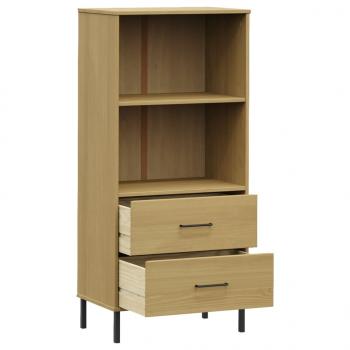 Bücherregal OSLO 2 Schubladen Braun 60x35x128,5 cm Massivholz