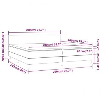 Boxspringbett mit Matratze & LED Schwarz 200x200 cm Stoff