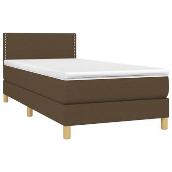 Boxspringbett mit Matratze & LED Dunkelbraun 80x200 cm Stoff