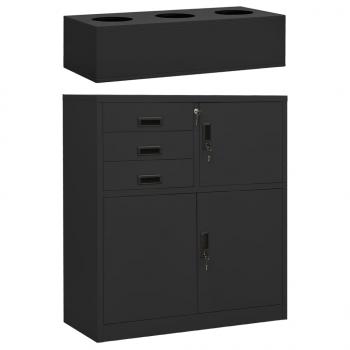 ARDEBO.de - Büroschrank mit Pflanzkasten Anthrazit 90x40x125 cm Stahl