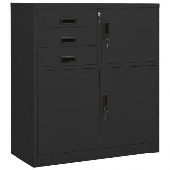 Büroschrank mit Pflanzkasten Anthrazit 90x40x125 cm Stahl