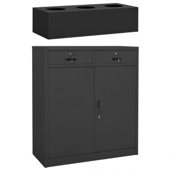 ARDEBO.de - Büroschrank mit Pflanzkasten Anthrazit 90x40x125 cm Stahl