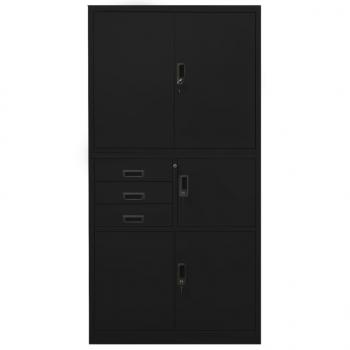 Büroschrank Schwarz 90x40x180 cm Stahl 