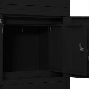 Büroschrank Schwarz 90x40x180 cm Stahl 