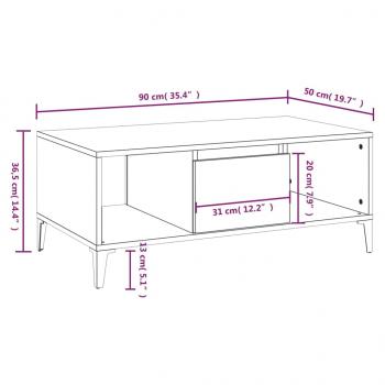 Couchtisch Sonoma-Eiche 90x50x36,5 cm Holzwerkstoff