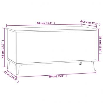 Couchtisch Schwarz 90x44,5x45 cm Holzwerkstoff