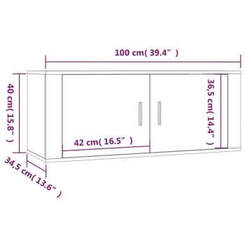 TV-Wandschrank Hochglanz-Weiß 100x34,5x40 cm