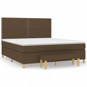 Boxspringbett mit Matratze Dunkelbraun 160x200 cm Stoff