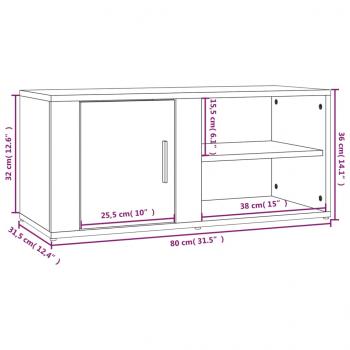 TV-Schränke 2 Stk. Betongrau 80x31,5x36 cm Holzwerkstoff