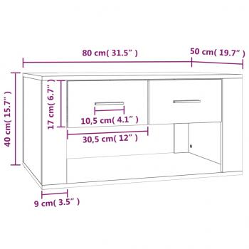 Couchtisch Braun Eichen-Optik 80x50x40 cm Holzwerkstoff