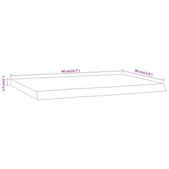 Wandregal 40x30x2,5 cm Rechteckig Massivholz Akazie Baumkante