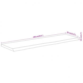 Wandregal 100x30x3,8 cm Rechteckig Massivholz Akazie Baumkante