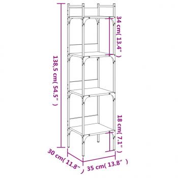 Bücherregal 4 Böden Sonoma-Eiche 35x30x138,5 cm Holzwerkstoff