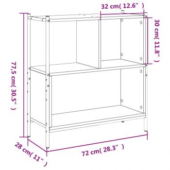 Bücherregal Braun Eichen-Optik 72x28x77,5 cm Holzwerkstoff