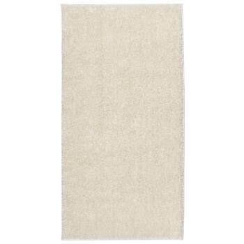 Teppich ISTAN Hochflor Glänzend Creme 100x200 cm