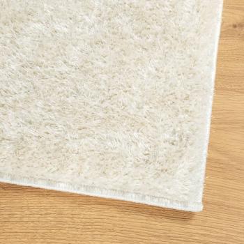 Teppich ISTAN Hochflor Glänzend Creme 100x200 cm