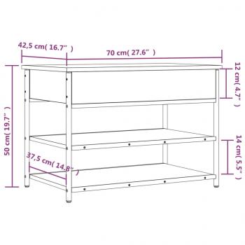 Schuhbank Grau Sonoma 70x42,5x50 cm Holzwerkstoff