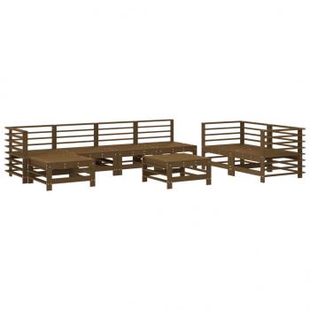 8-tlg. Garten-Lounge-Set Honigbraun Massivholz Kiefer