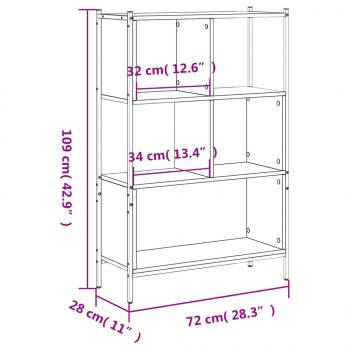 Bücherregal Grau Sonoma 72x28x109 cm Holzwerkstoff