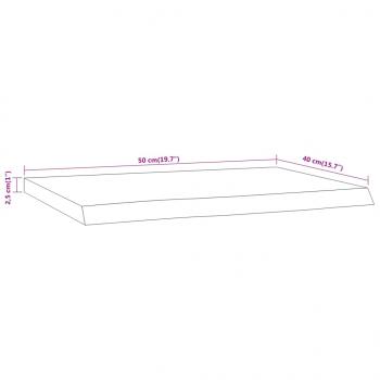 Wandregal 50x40x2,5 cm Rechteckig Massivholz Akazie Baumkante