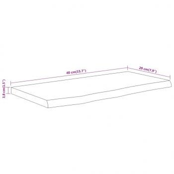 Wandregal 40x20x3,8 cm Rechteckig Massivholz Akazie Baumkante