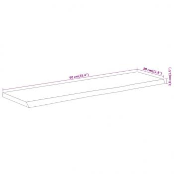 Wandregal 90x30x3,8 cm Rechteckig Massivholz Akazie Baumkante