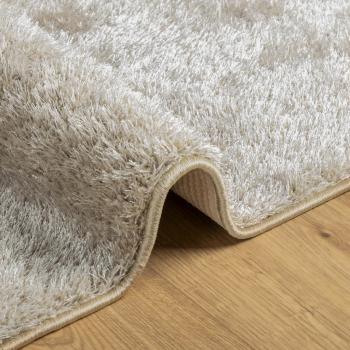 Teppich ISTAN Hochflor Glänzend Beige 120x170 cm